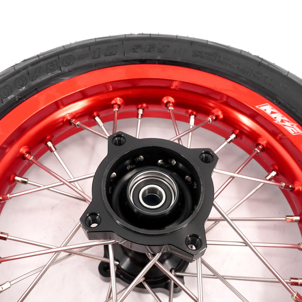 KKE 1.85*12'' & 2.15*12'' E-Bike Mini Wheels Kit with Tires Fit For Rawrr Mantis Mini 2024, Mini R/R17 2025-2026 Red Rims KKE Racing
