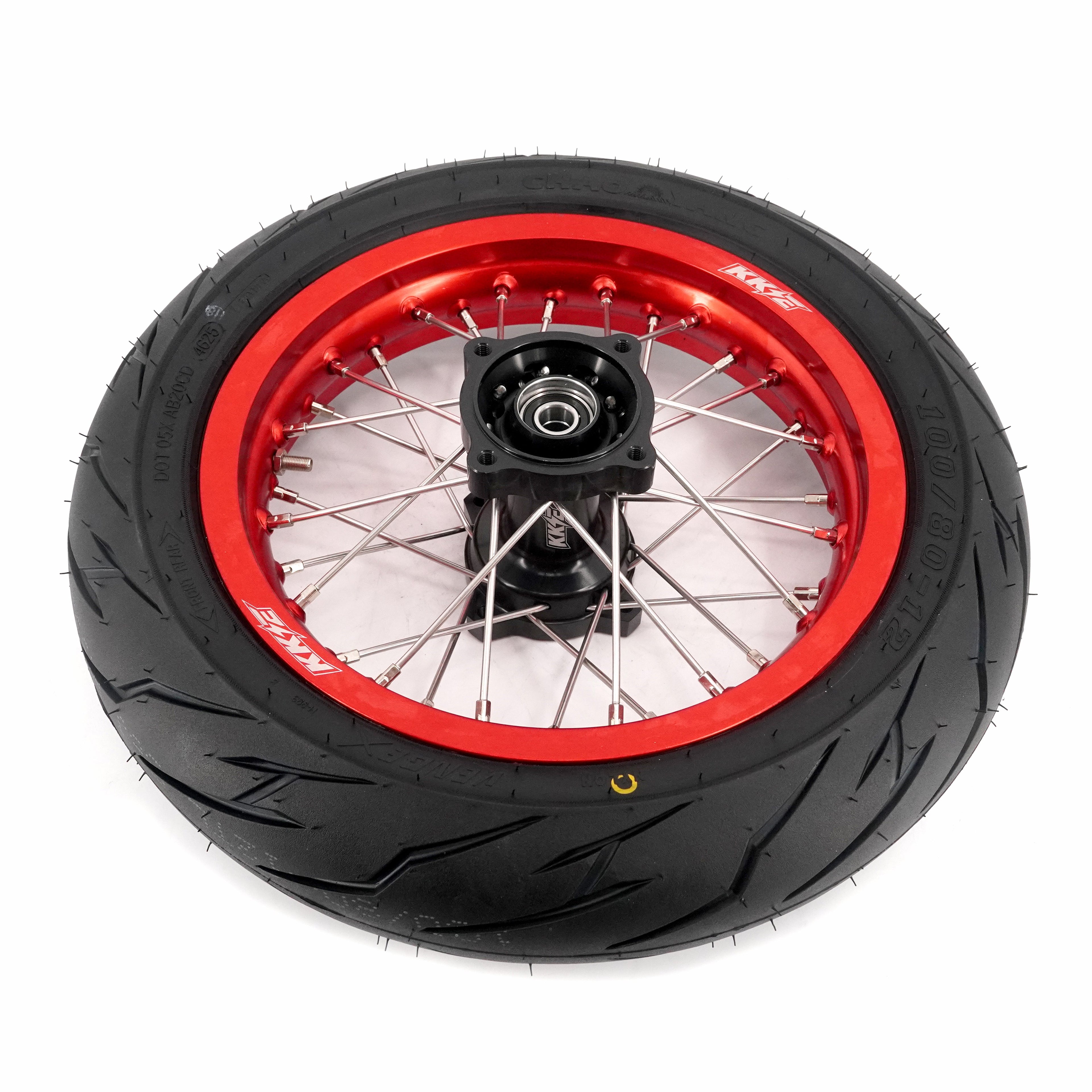 KKE 1.85*12'' & 2.15*12'' E-Bike Mini Wheels Kit with Tires Fit For Rawrr Mantis Mini 2024, Mini R/R17 2025-2026 Red Rims KKE Racing