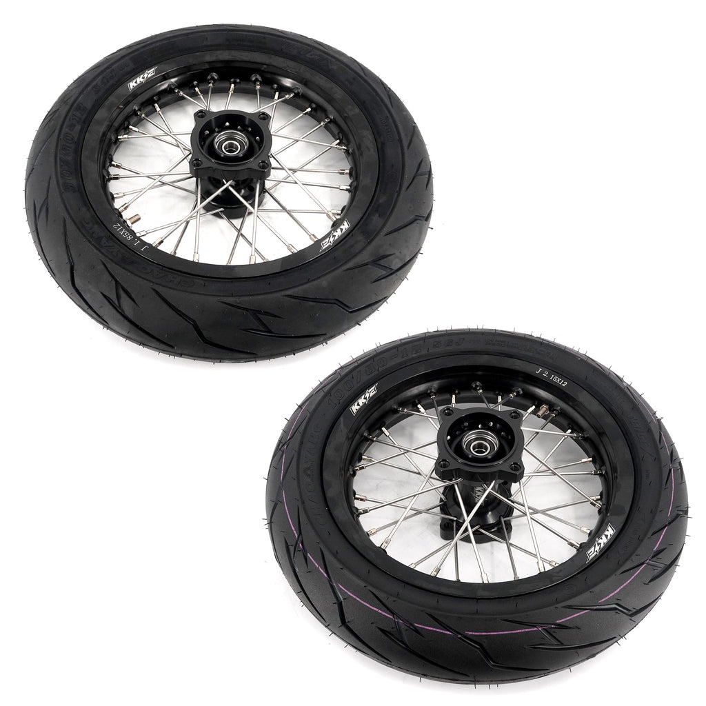 KKE 1.85*12'' & 2.15*12'' E-Bike Mini Wheels Kit with Tires Fit For Rawrr Mantis Mini 2024, Mini R/R17 2025-2026 Black KKE Racing