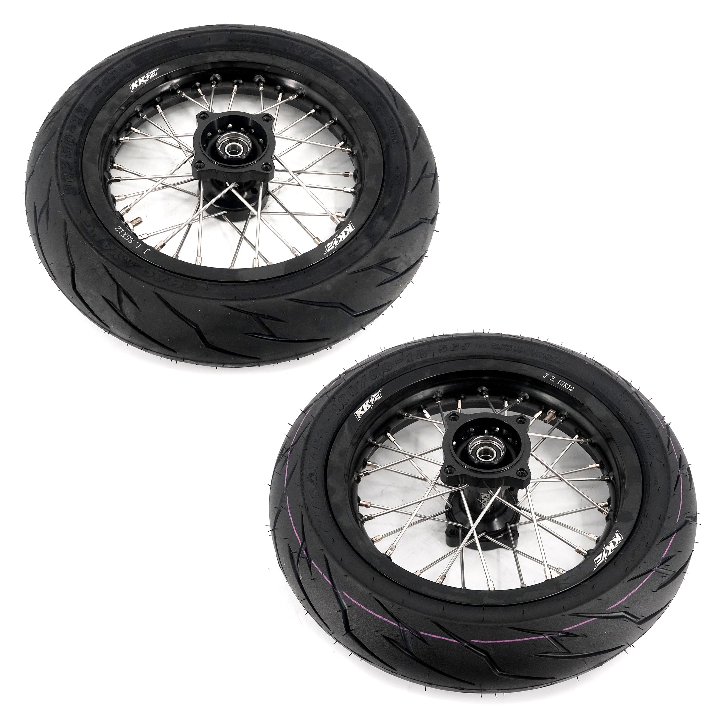 KKE 1.85*12'' & 2.15*12'' E-Bike Mini Wheels Kit with Tires Fit For Rawrr Mantis Mini 2024, Mini R/R17 2025-2026 Black KKE Racing