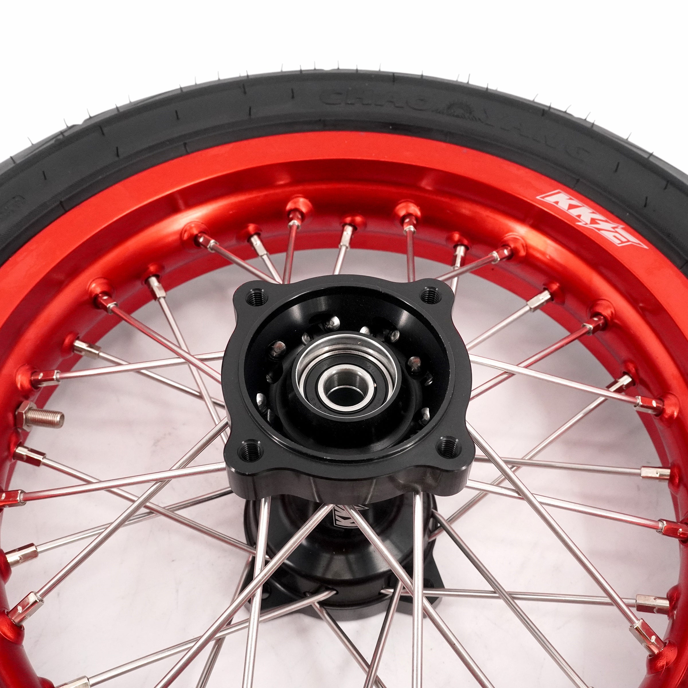 KKE 1.85*12'' & 2.15*12'' E-Bike Mini Wheels Kit with Tires Fit For Rawrr Mantis Mini 2024, Mini R/R17 2025-2026 Red Rims KKE Racing