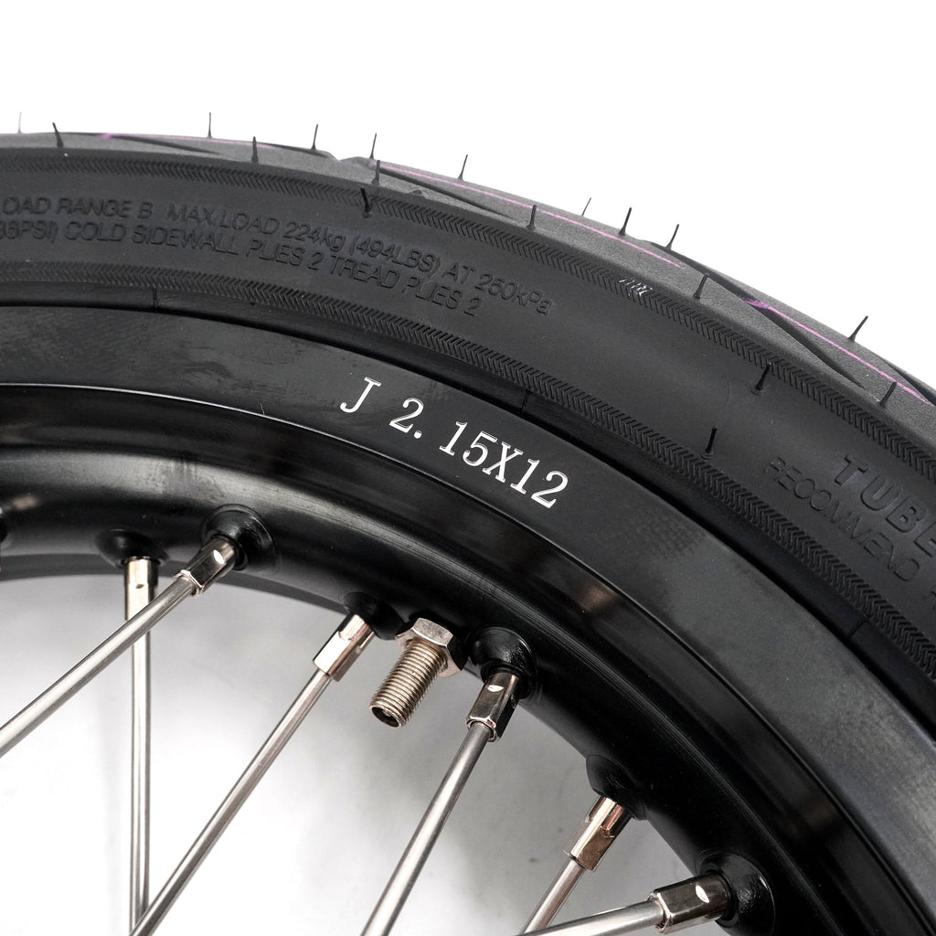 KKE 1.85*12'' & 2.15*12'' E-Bike Mini Wheels Kit with Tires Fit For Rawrr Mantis Mini 2024, Mini R/R17 2025-2026 Black KKE Racing