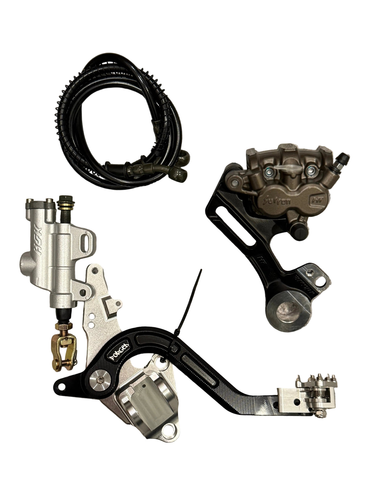 Surron Ultra Bee Foot Brake Kit with OEM Caliper – Rear Foot Brake Conversion Upgrade Forged Racing