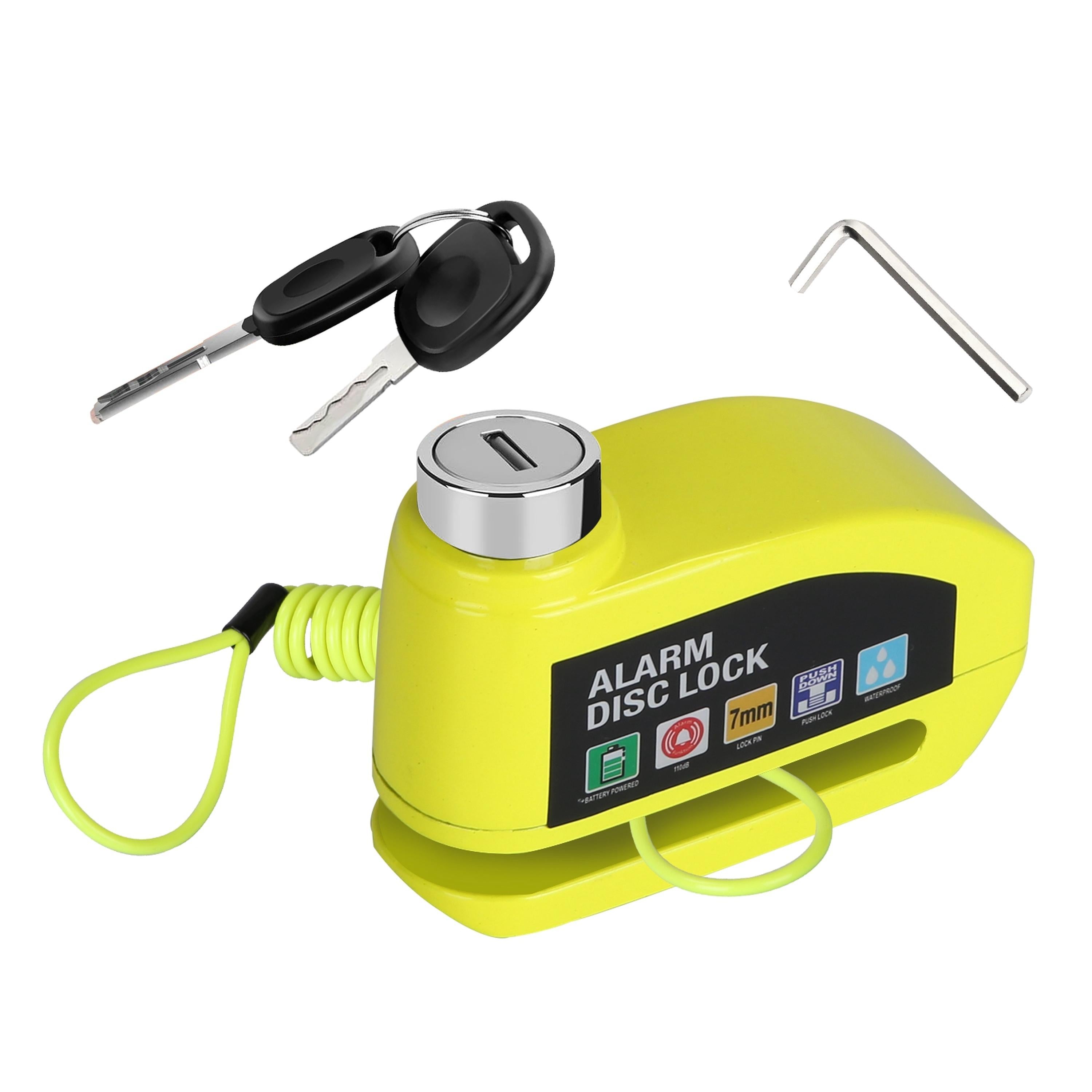 Motorcycle Disc Lock Alarm Anti-theft Brake Disc Lock Wheel Alarm Security Lock with 110dB Alarm 2 Keys 3.94FT Reminder Cable for Motorbike Bike Scoot Best Product Finds