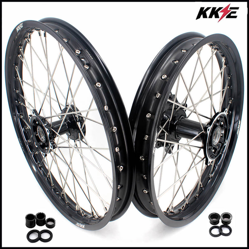 KKE 21" 19" MX Cast Dirt Bike Wheels Set For HONDA CRF250R 04-13 CRF450R 02-12 CR125R/250R 02-13 KKE Racing