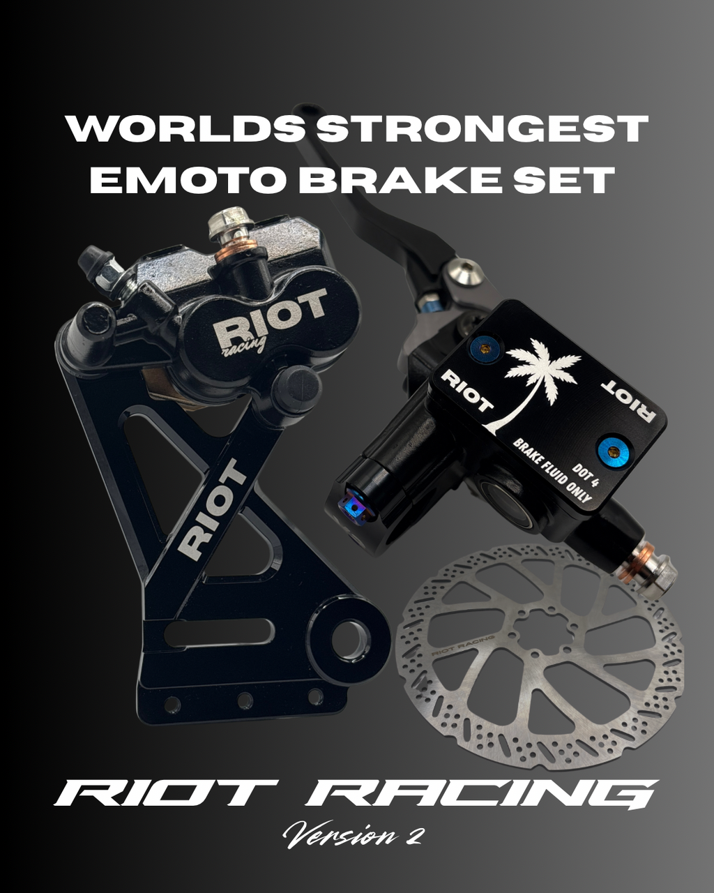 VERSION 2 RiotRacing brakes - For LBX/ERIDE/XXX Worlds most powerful emoto brakes | 100% money back guarantee, 100% customer satisfaction, lifetime warranty