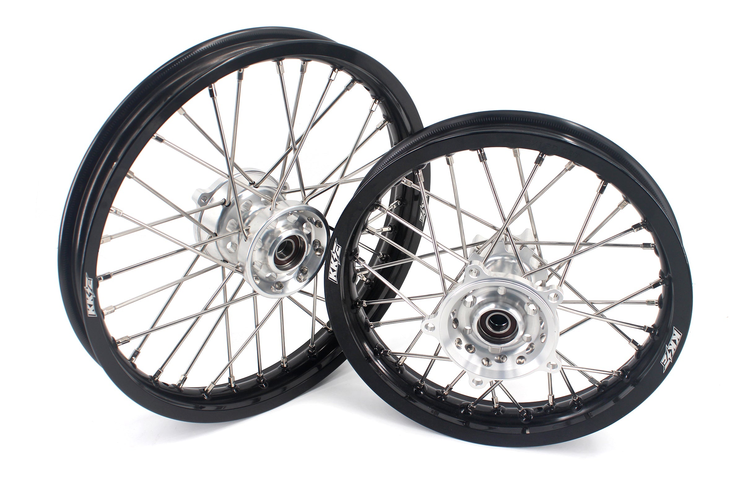 KKE 14 & 12 Small Kid's Wheels Rims Set for KTM 65 SX 2002-2024 GASGAS MC65 2021-2024 Silver&Black KKE Racing