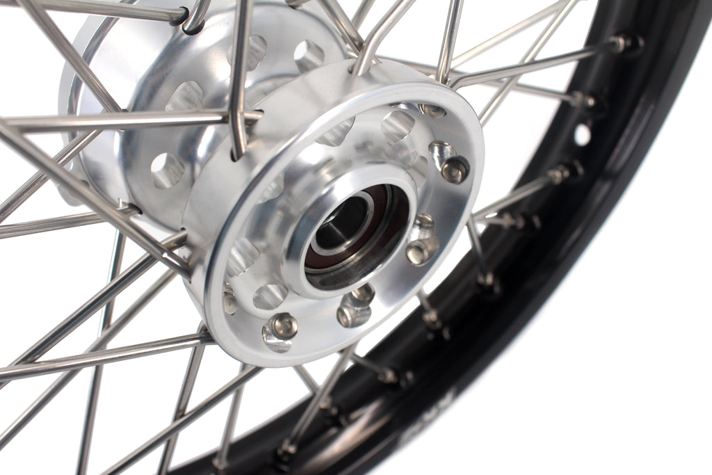 KKE 14 & 12 Small Kid's Wheels Rims Set for KTM 65 SX 2002-2024 GASGAS MC65 2021-2024 Silver&Black KKE Racing