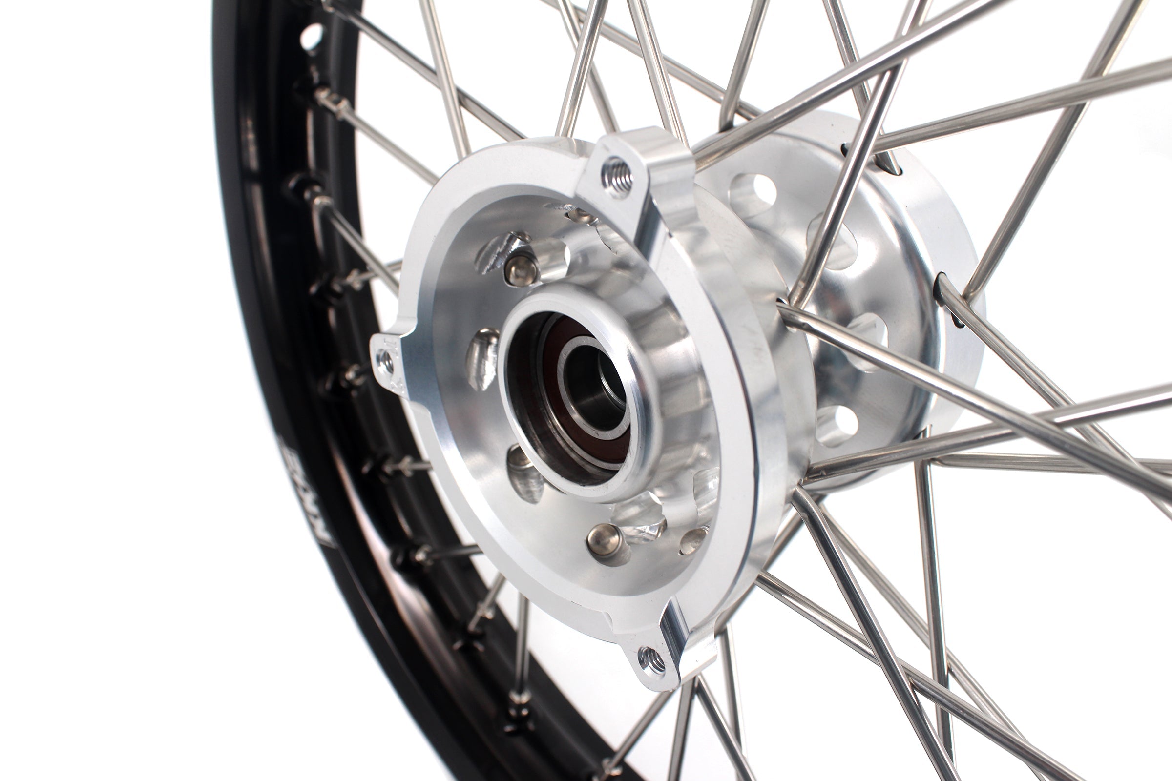 KKE 14 & 12 Small Kid's Wheels Rims Set for KTM 65 SX 2002-2024 GASGAS MC65 2021-2024 Silver&Black KKE Racing