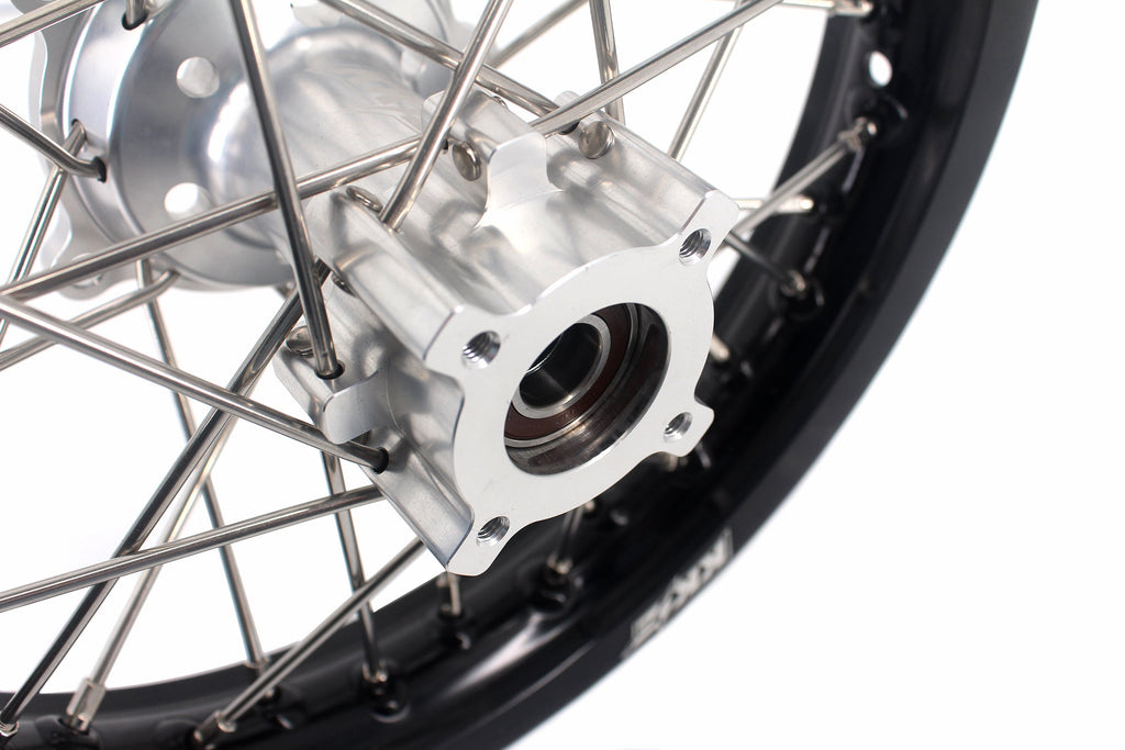 KKE 14 & 12 Small Kid's Wheels Rims Set for KTM 65 SX 2002-2024 GASGAS MC65 2021-2024 Silver&Black KKE Racing
