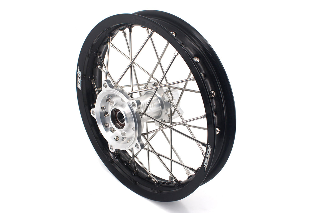KKE 14 & 12 Small Kid's Wheels Rims Set for KTM 65 SX 2002-2024 GASGAS MC65 2021-2024 Silver&Black KKE Racing