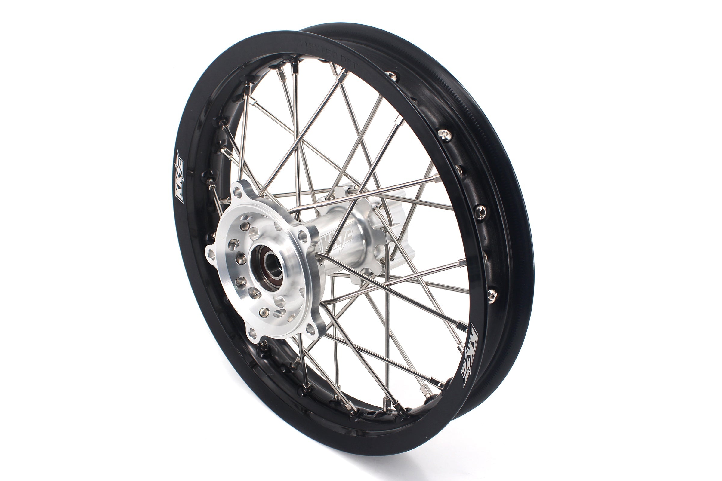 KKE 14 & 12 Small Kid's Wheels Rims Set for KTM 65 SX 2002-2024 GASGAS MC65 2021-2024 Silver&Black KKE Racing