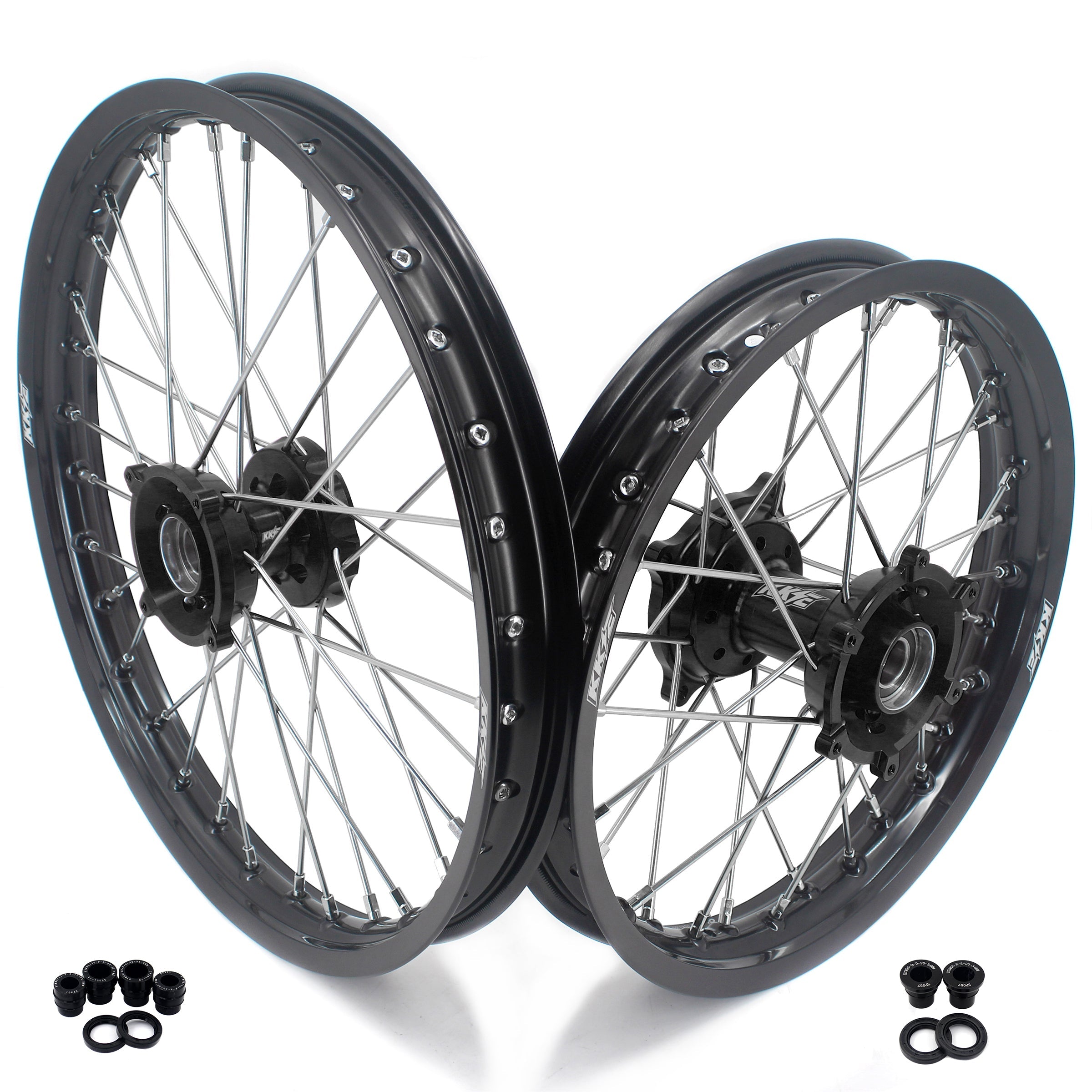 KKE 19" 16" Kid's Big Spoke Wheels Rims Fit KTM SX 85 2003-2020 Husky TC85 2014-2020 Black Hubs KKE Racing