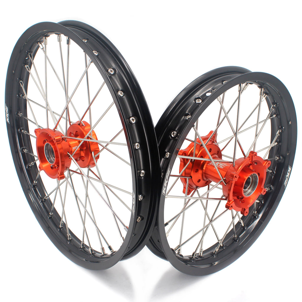 KKE 17"*1.4/14"*1.6 Kid's Big Wheels Rims Fit KTM SX 85 2021-2024 Orange Hub KKE Racing