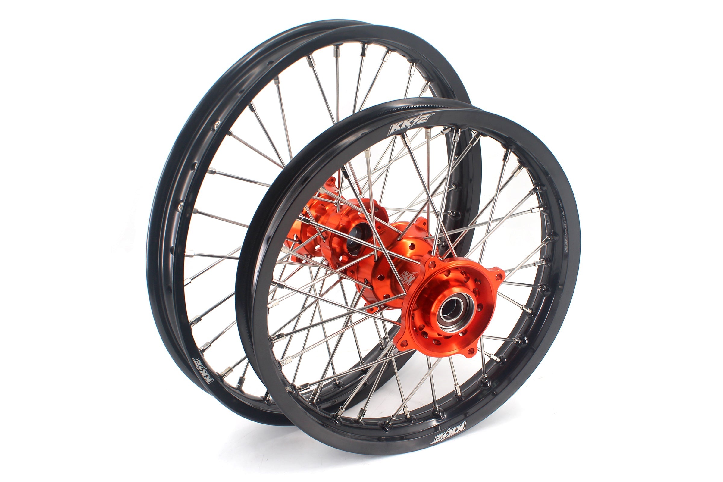 KKE 17"*1.4/14"*1.6 Kid's Big Wheels Rims Fit KTM SX 85 2021-2024 Orange Hub KKE Racing
