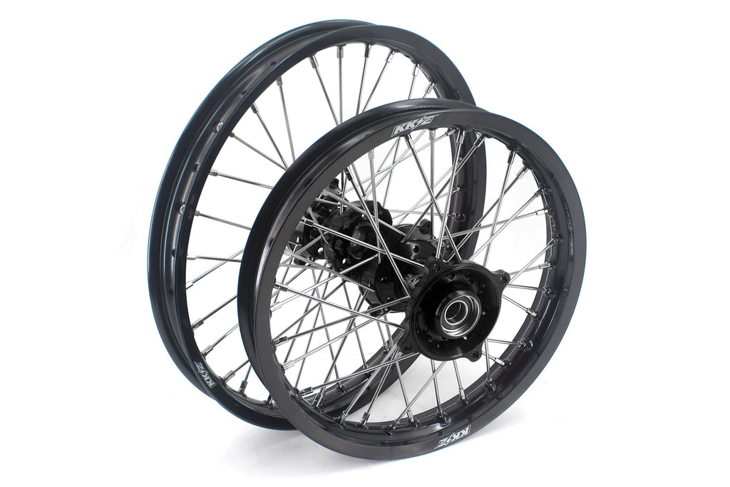 KKE Factory Size Small Kid's Wheels 17" 14" GLM Rims For KTM SX 85 2021-2024 Husky TC85 GASGAS MC85 Black Hub KKE Racing