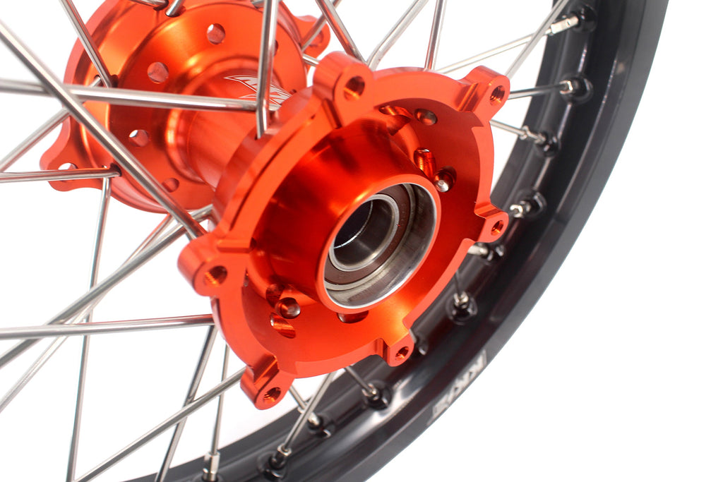 KKE 17"*1.4/14"*1.6 Kid's Big Wheels Rims Fit KTM SX 85 2021-2024 Orange Hub KKE Racing