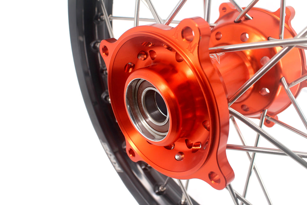KKE 17"*1.4/14"*1.6 Kid's Big Wheels Rims Fit KTM SX 85 2021-2024 Orange Hub KKE Racing