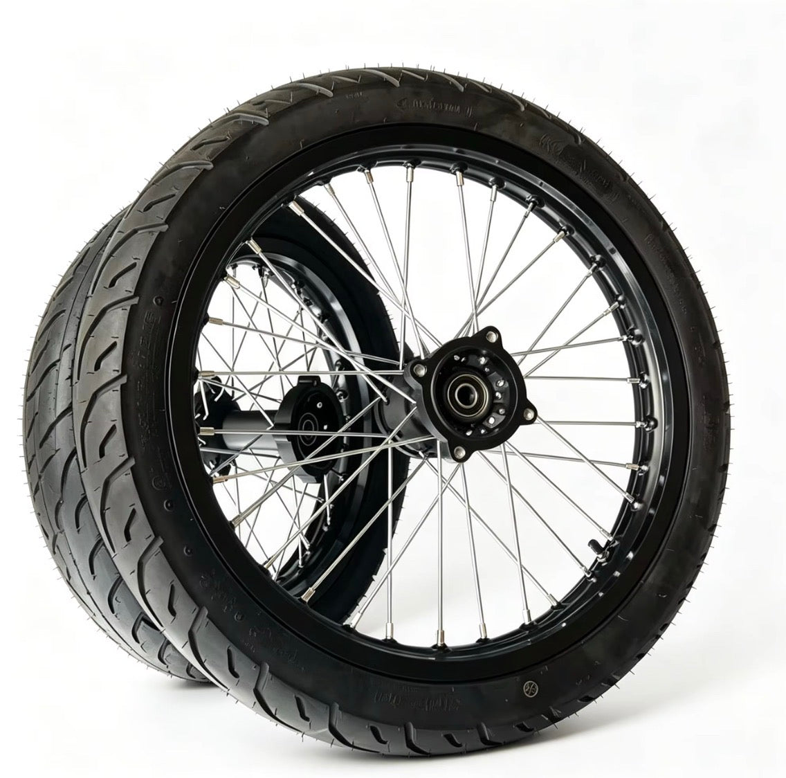 Chrome & Black 17/14 Supermoto Wheelsets - Strike/Yozma/Tuttio/Valintsu RonixMods
