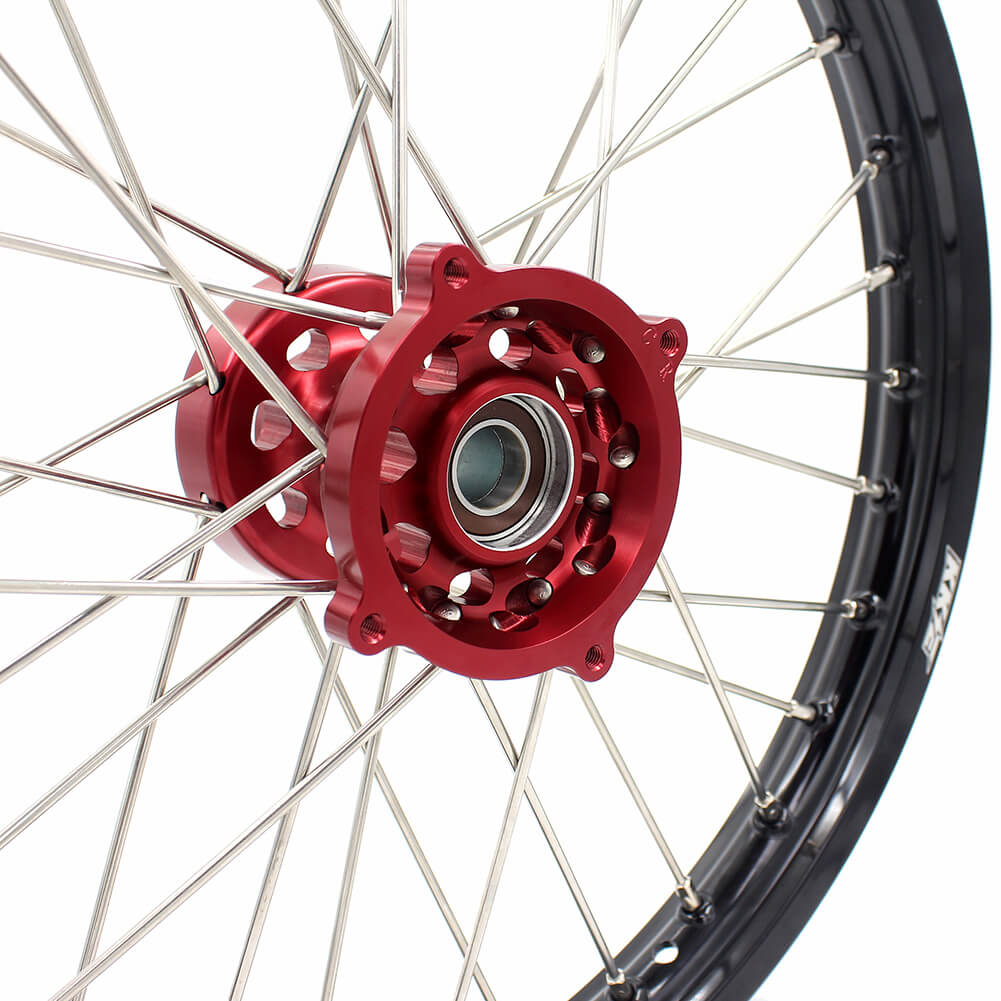 KKE 17 & 14 Kids Wheels for Honda CR80R CR80RB 1993-2002 CR85R CR85RB 2003-2008 Red Hub KKE Racing
