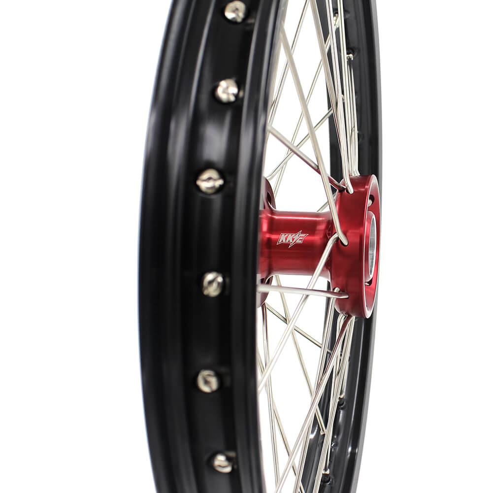 KKE 17 & 14 Kids Wheels for Honda CR80R CR80RB 1993-2002 CR85R CR85RB 2003-2008 Red Hub KKE Racing