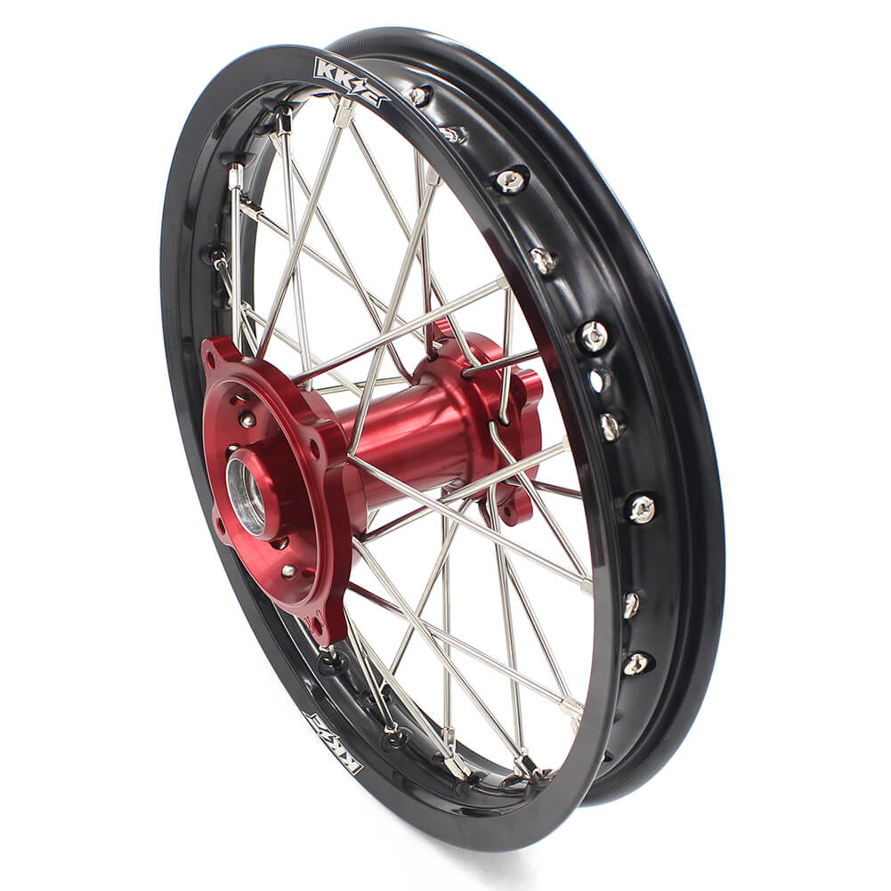 KKE 17 & 14 Kids Wheels for Honda CR80R CR80RB 1993-2002 CR85R CR85RB 2003-2008 Red Hub KKE Racing
