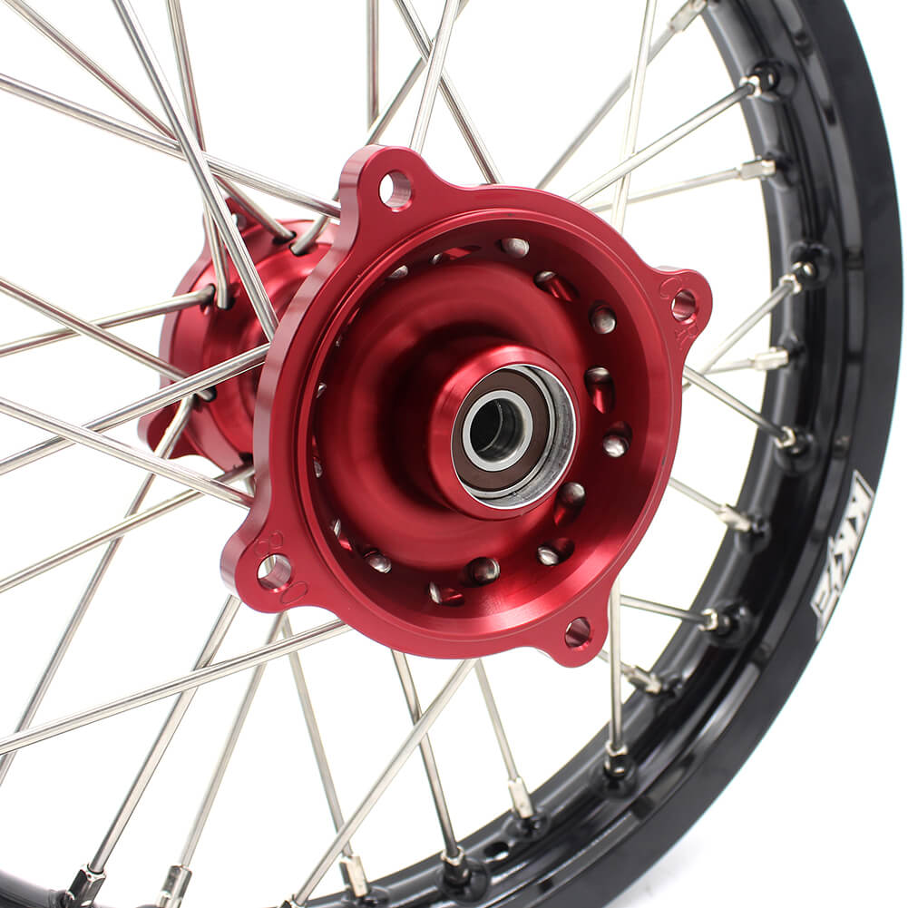 KKE 17 & 14 Kids Wheels for Honda CR80R CR80RB 1993-2002 CR85R CR85RB 2003-2008 Red Hub KKE Racing