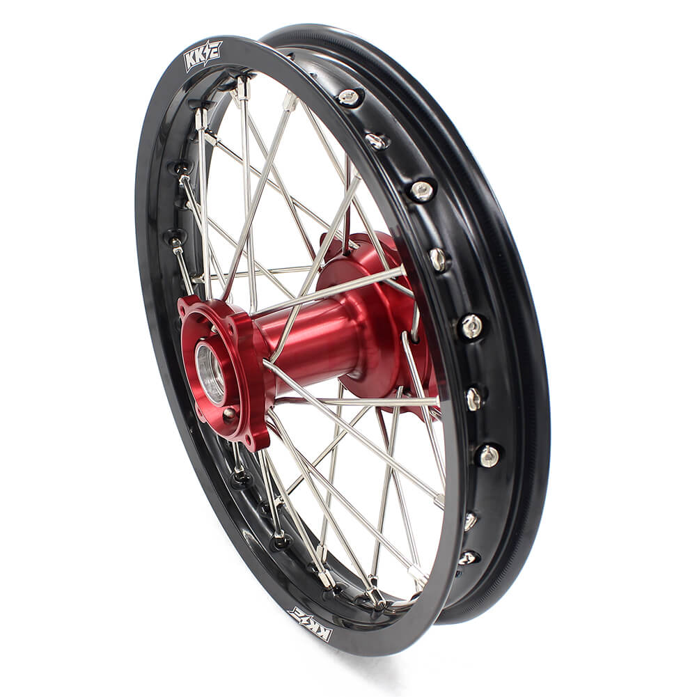 KKE 17 & 14 Kids Wheels for Honda CR80R CR80RB 1993-2002 CR85R CR85RB 2003-2008 Red Hub KKE Racing