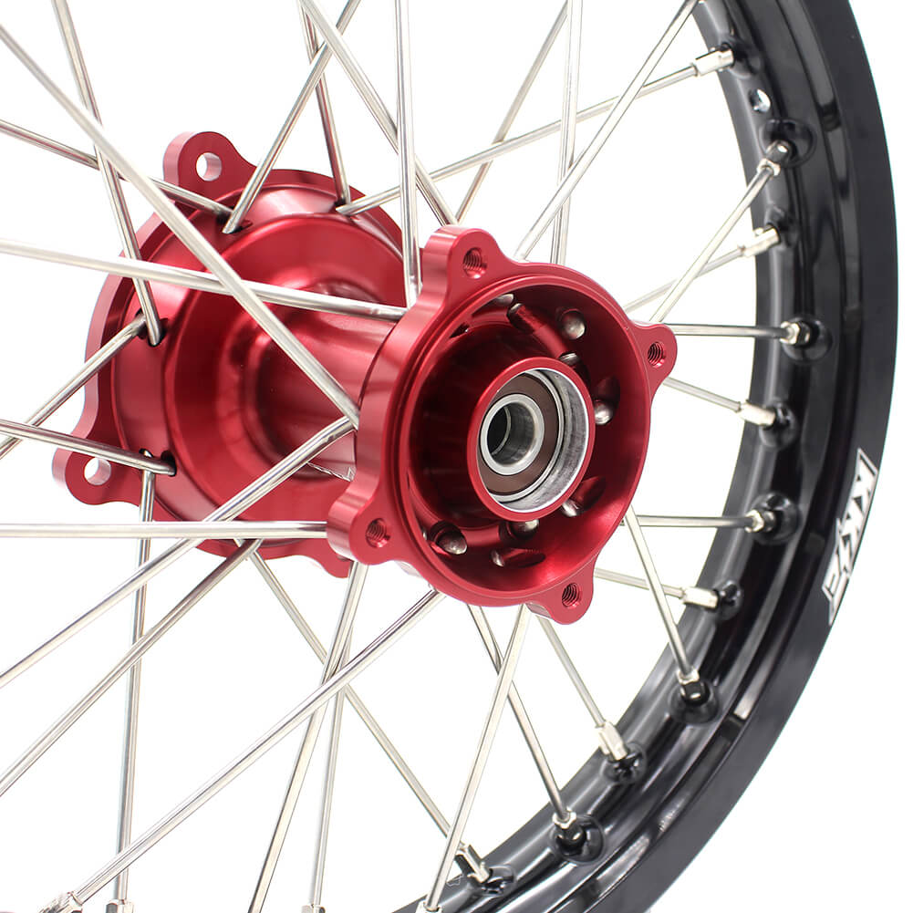 KKE 17 & 14 Kids Wheels for Honda CR80R CR80RB 1993-2002 CR85R CR85RB 2003-2008 Red Hub KKE Racing