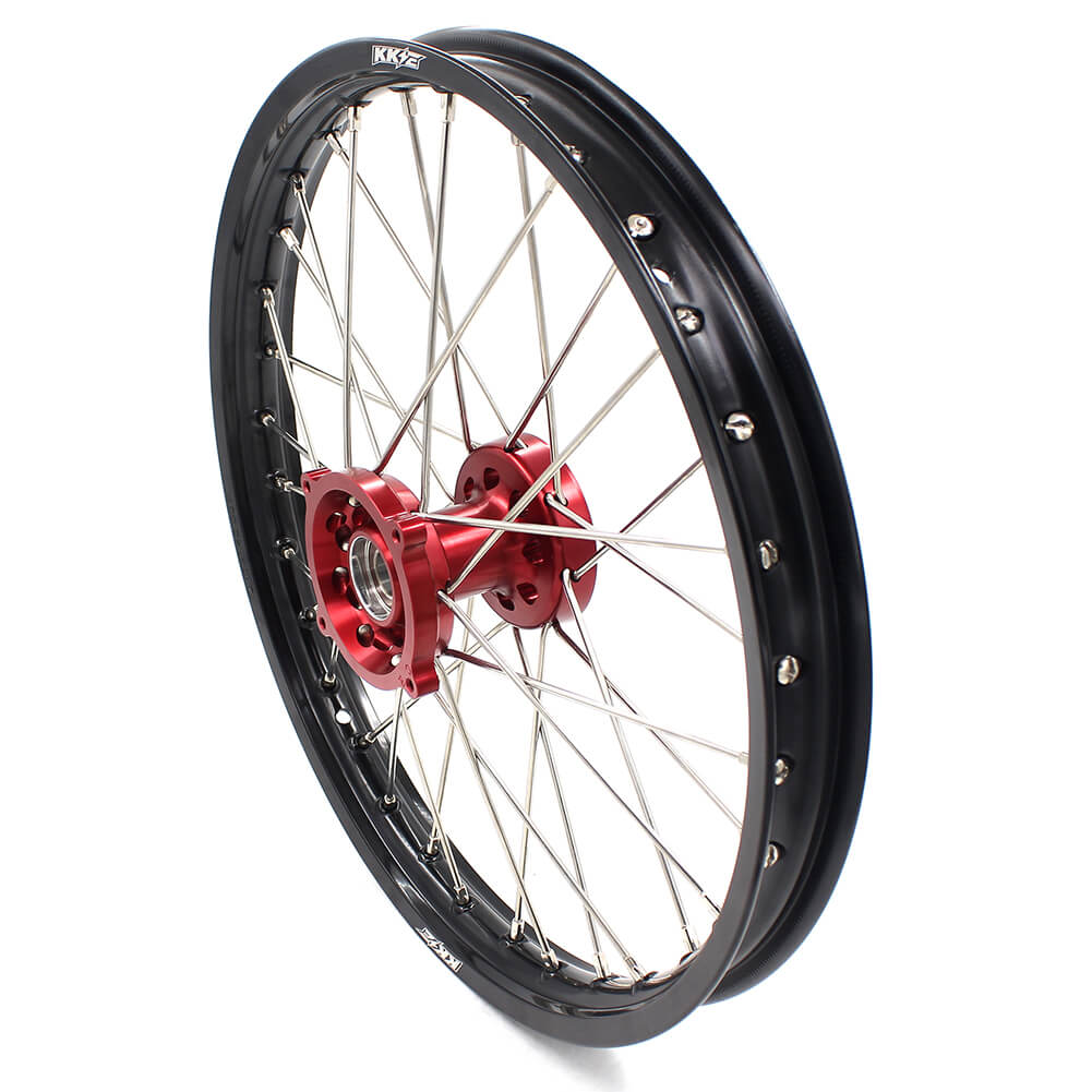 KKE 17 & 14 Kids Wheels for Honda CR80R CR80RB 1993-2002 CR85R CR85RB 2003-2008 Red Hub KKE Racing