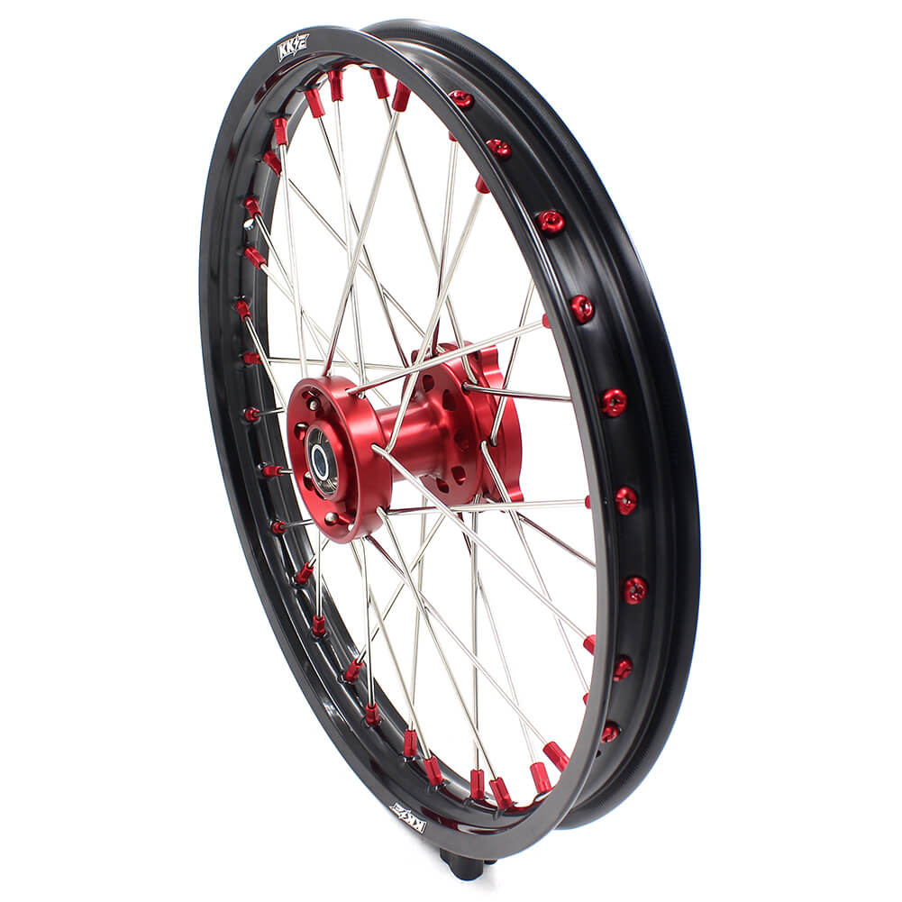 KKE 17 & 14 Kids Wheels Rims For HONDA CRF150R CRF150RB 2007-2025 Red Alloy Nipple KKE Racing