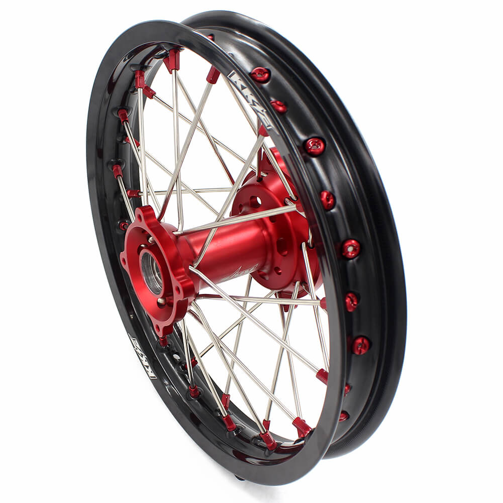 KKE 17 & 14 Kids Wheels Rims For HONDA CRF150R CRF150RB 2007-2025 Red Alloy Nipple KKE Racing