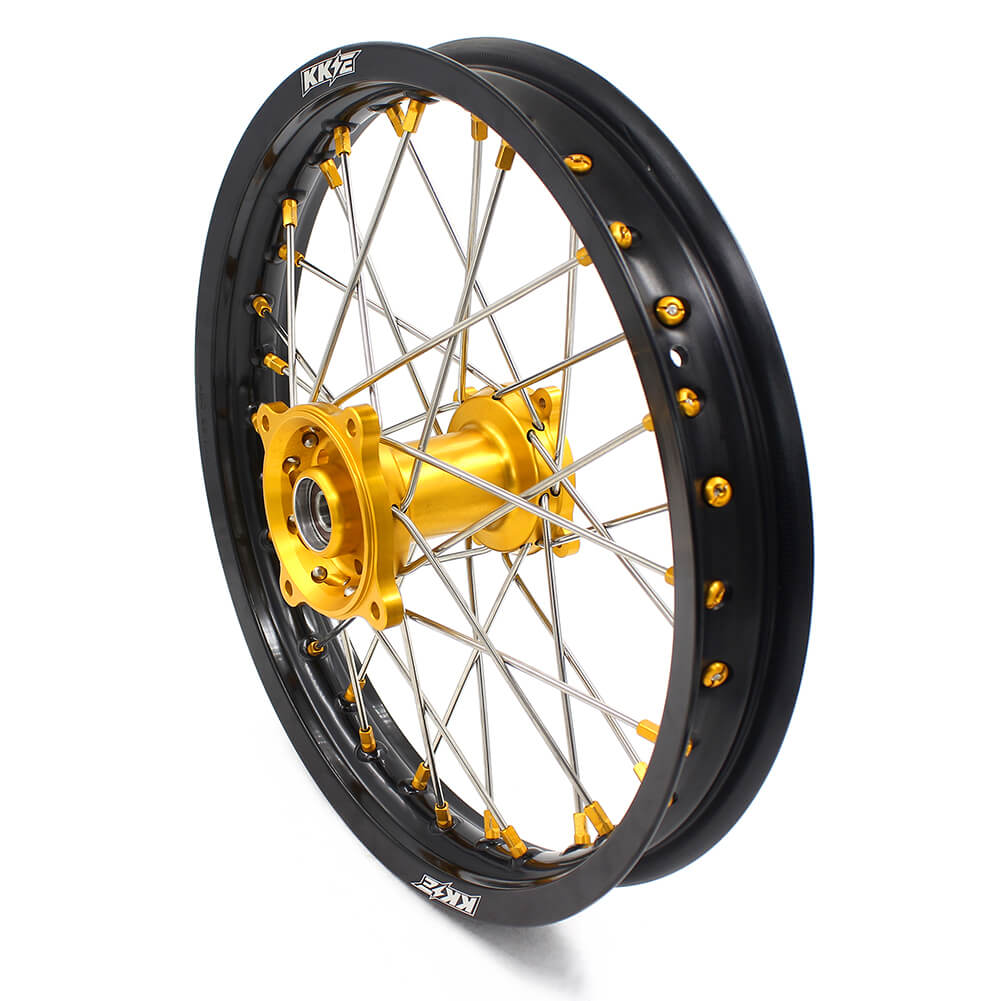KKE 19 & 16 RM80 RM85 1993-2026 Kids Wheels for Suzuki Gold Nipple KKE Racing