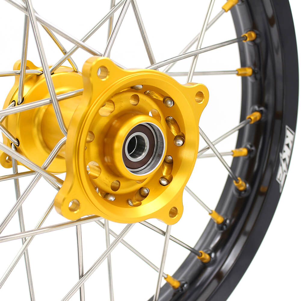 KKE 19 & 16 RM80 RM85 1993-2026 Kids Wheels for Suzuki Gold Nipple KKE Racing