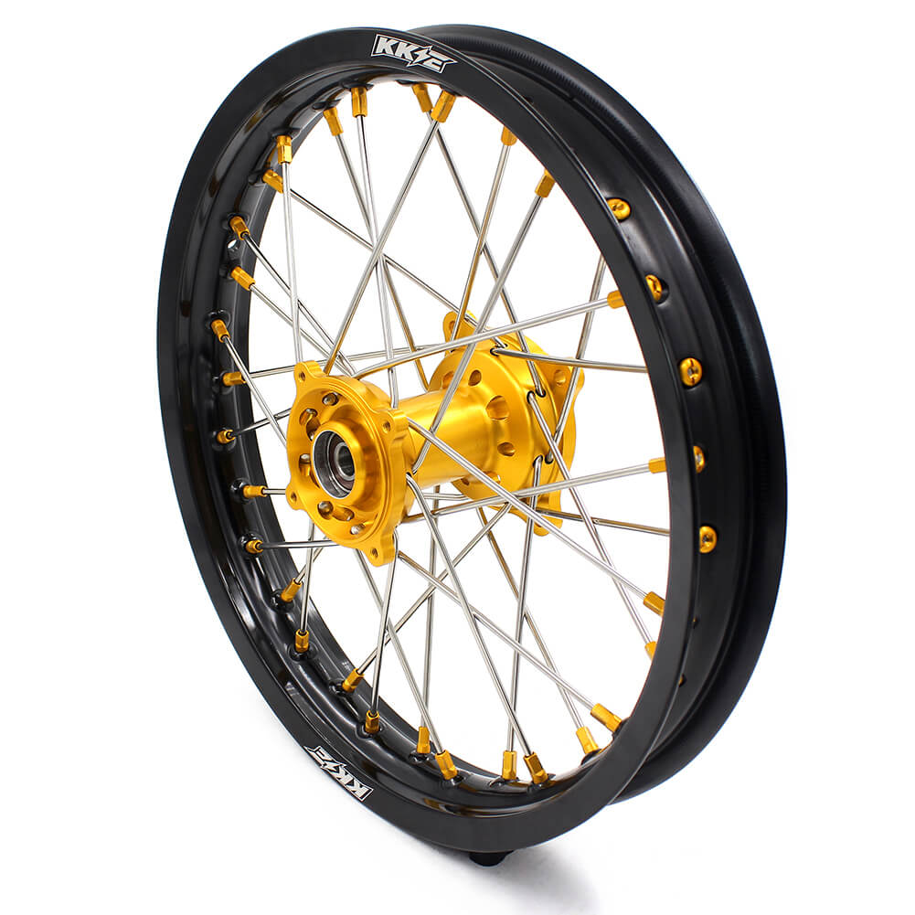 KKE 19 & 16 RM80 RM85 1993-2026 Kids Wheels for Suzuki Gold Nipple KKE Racing