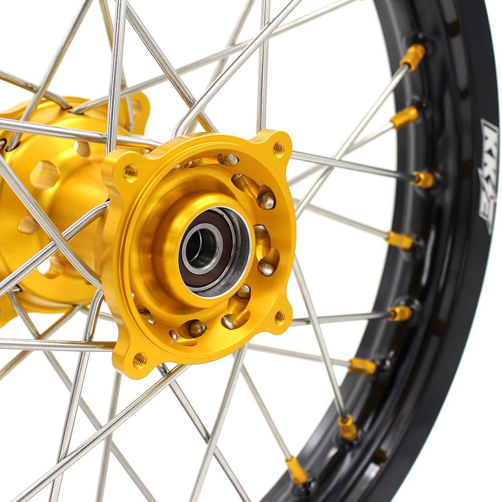 KKE 19 & 16 RM80 RM85 1993-2026 Kids Wheels for Suzuki Gold Nipple KKE Racing