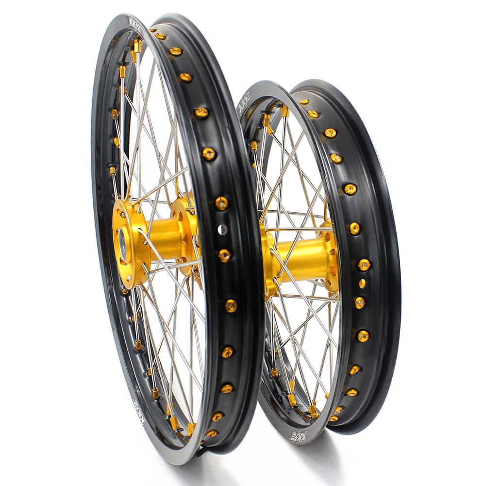 KKE 19 & 16 RM80 RM85 1993-2026 Kids Wheels for Suzuki Gold Nipple KKE Racing