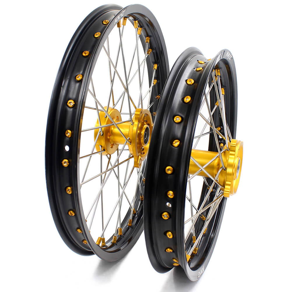 KKE 19 & 16 RM80 RM85 1993-2026 Kids Wheels for Suzuki Gold Nipple KKE Racing