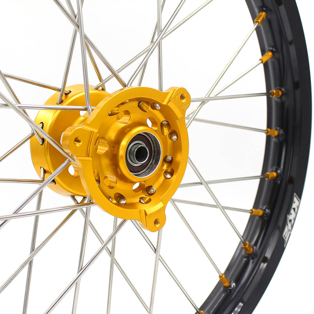 KKE 19 & 16 RM80 RM85 1993-2026 Kids Wheels for Suzuki Gold Nipple KKE Racing