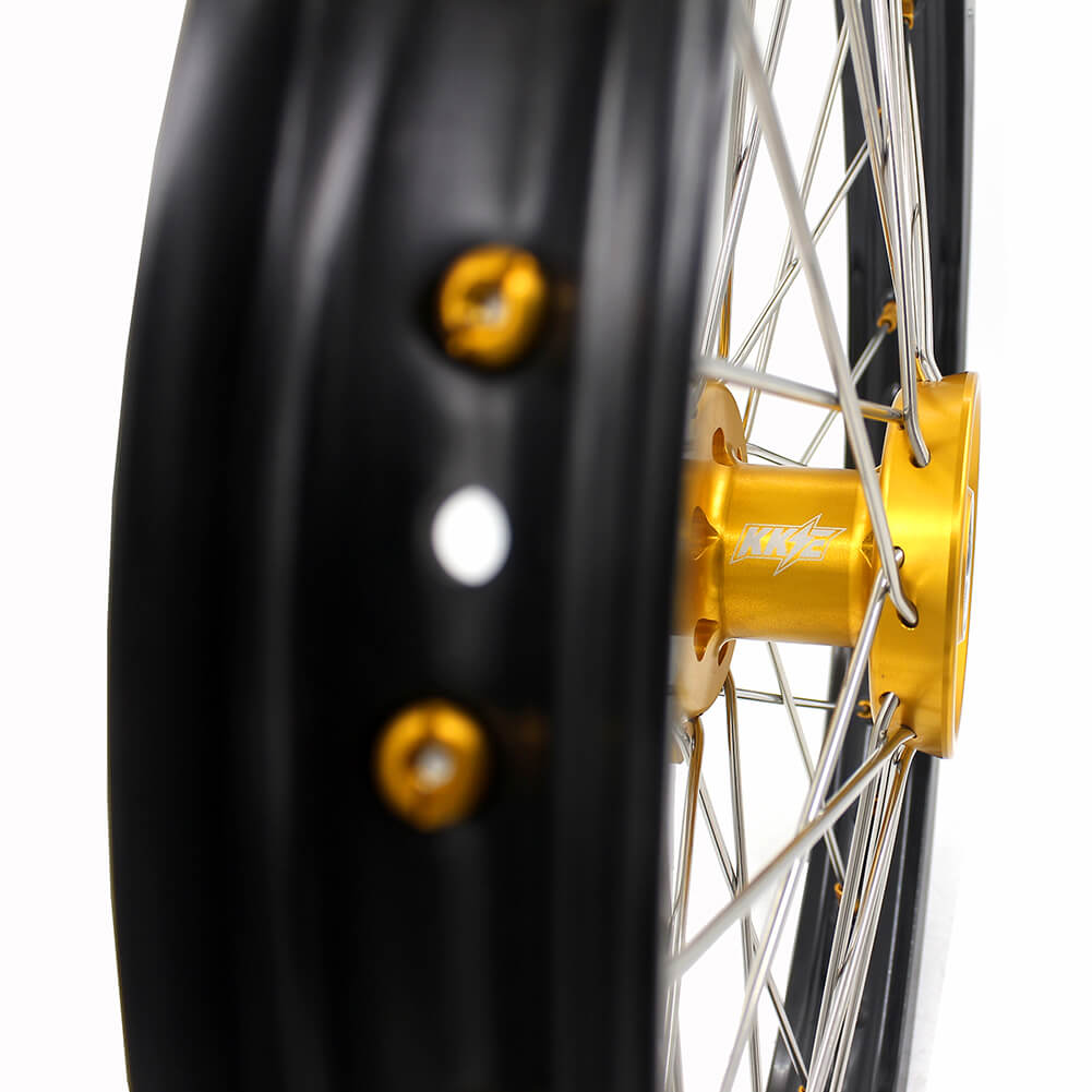 KKE 19 & 16 RM80 RM85 1993-2026 Kids Wheels for Suzuki Gold Nipple KKE Racing