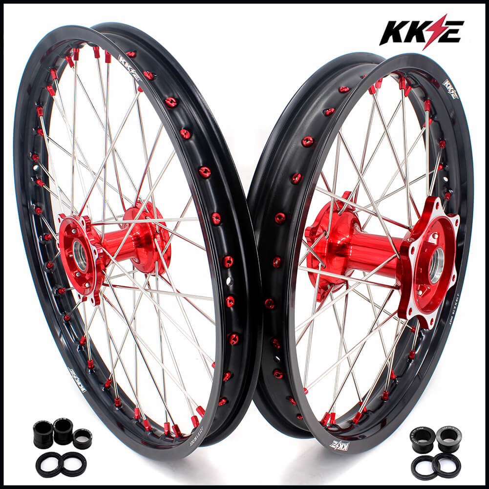 KKE 21" 18" or 21" 19" Cast Hub Billet Rims For HONDA CRF250R 2004-2013 CRF450R CR125R CR250R 2002-2013 KKE Racing