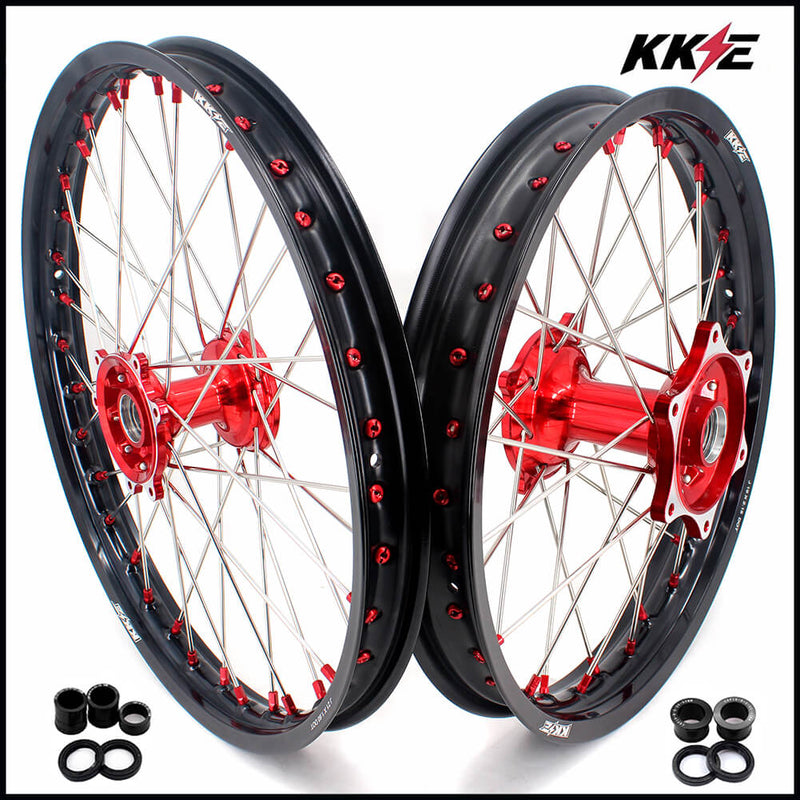KKE 21" 18" or 21" 19" Cast Hub Billet Rims For HONDA CRF250R 2004-2013 CRF450R CR125R CR250R 2002-2013 KKE Racing