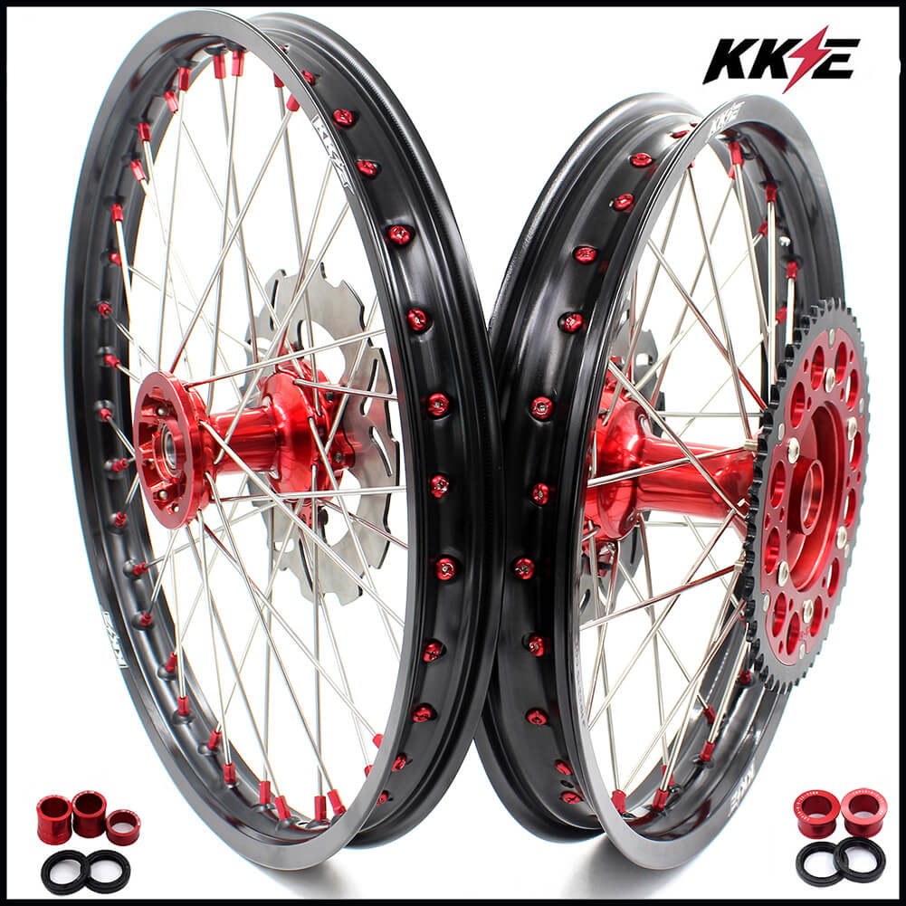 KKE 21" 18" or 21" 19" Cast Hub Billet Rims For HONDA CRF250R 2004-2013 CRF450R CR125R CR250R 2002-2013 KKE Racing