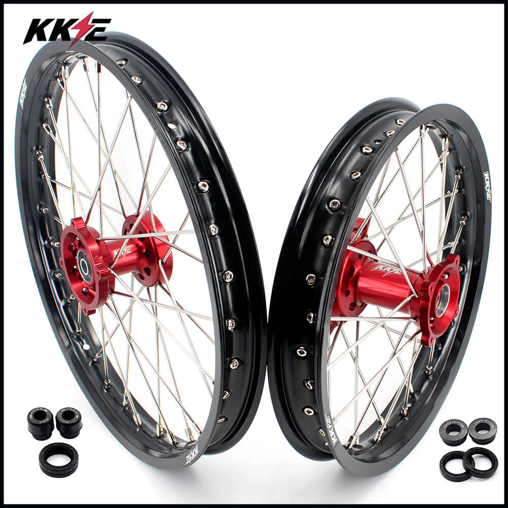 KKE 17/14 Kid's Wheels Rims for HONDA CRF150R CRF150RB 2007-2025 Mini Bike Red KKE Racing
