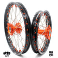 KKE 17"*1.4/14"*1.6 Small Kid's Wheels Rims Set For KTM SX 85 2021-2024 Orange Nipples KKE Racing
