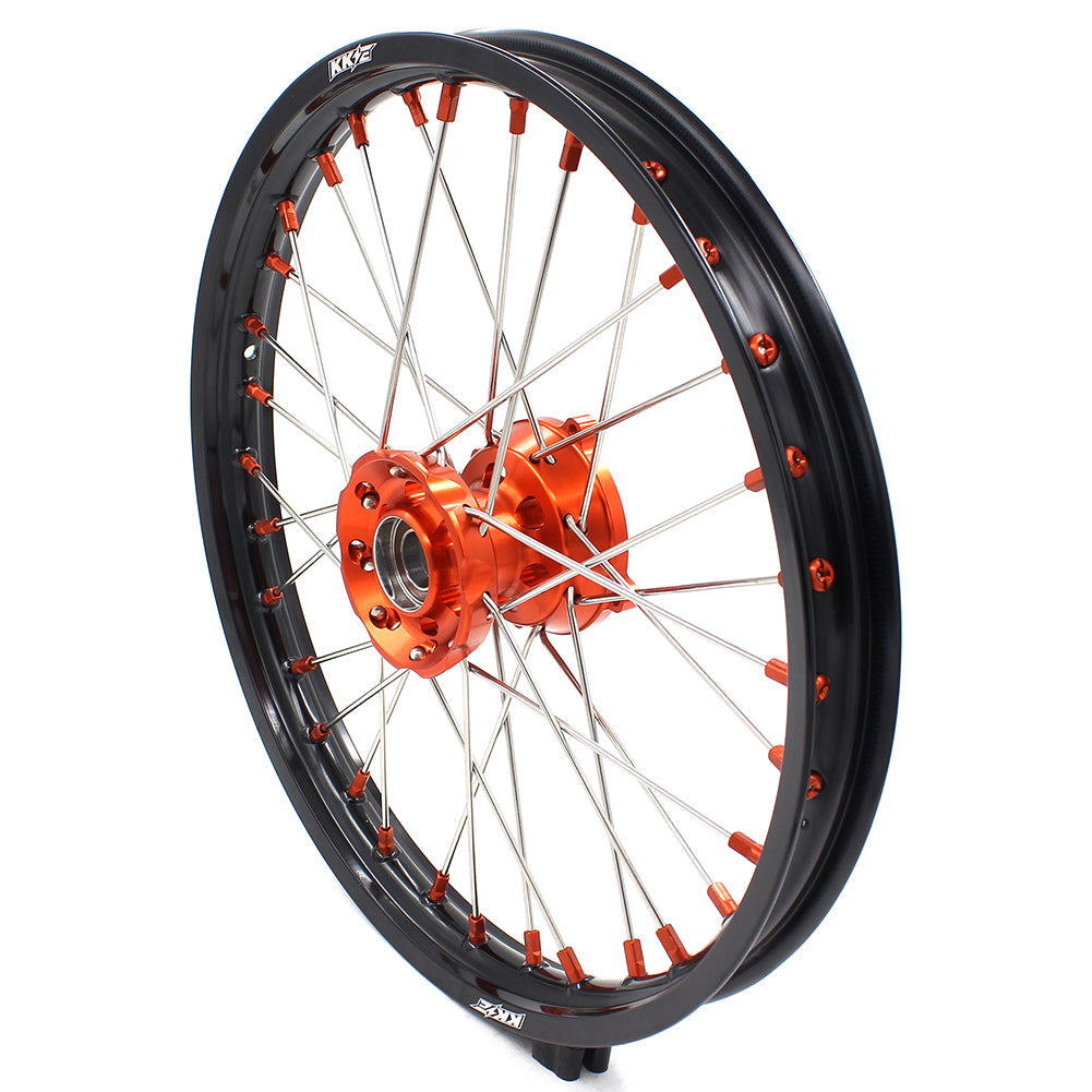 KKE 17"*1.4/14"*1.6 Small Kid's Wheels Rims Set For KTM SX 85 2021-2024 Orange Nipples KKE Racing