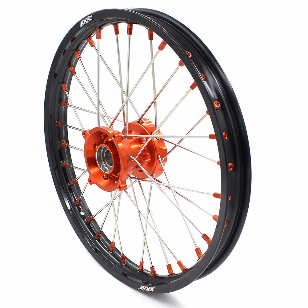 KKE 17"*1.4/14"*1.6 Small Kid's Wheels Rims Set For KTM SX 85 2021-2024 Orange Nipples KKE Racing