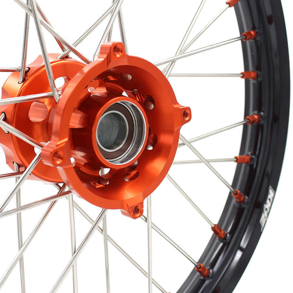 KKE 17"*1.4/14"*1.6 Small Kid's Wheels Rims Set For KTM SX 85 2021-2024 Orange Nipples KKE Racing