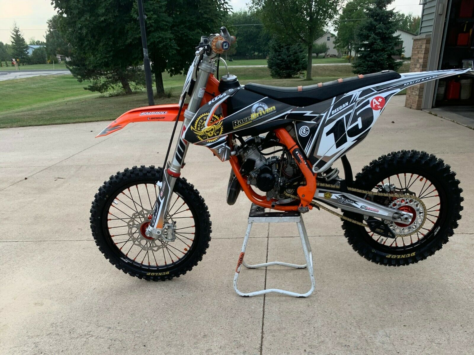 KKE 19"×1.6/16"×1.85 Spoke Kid's Big Wheels Rims Fit KTM SX 85 2003-2020 Orange Nipples & Black Spokes KKE Racing