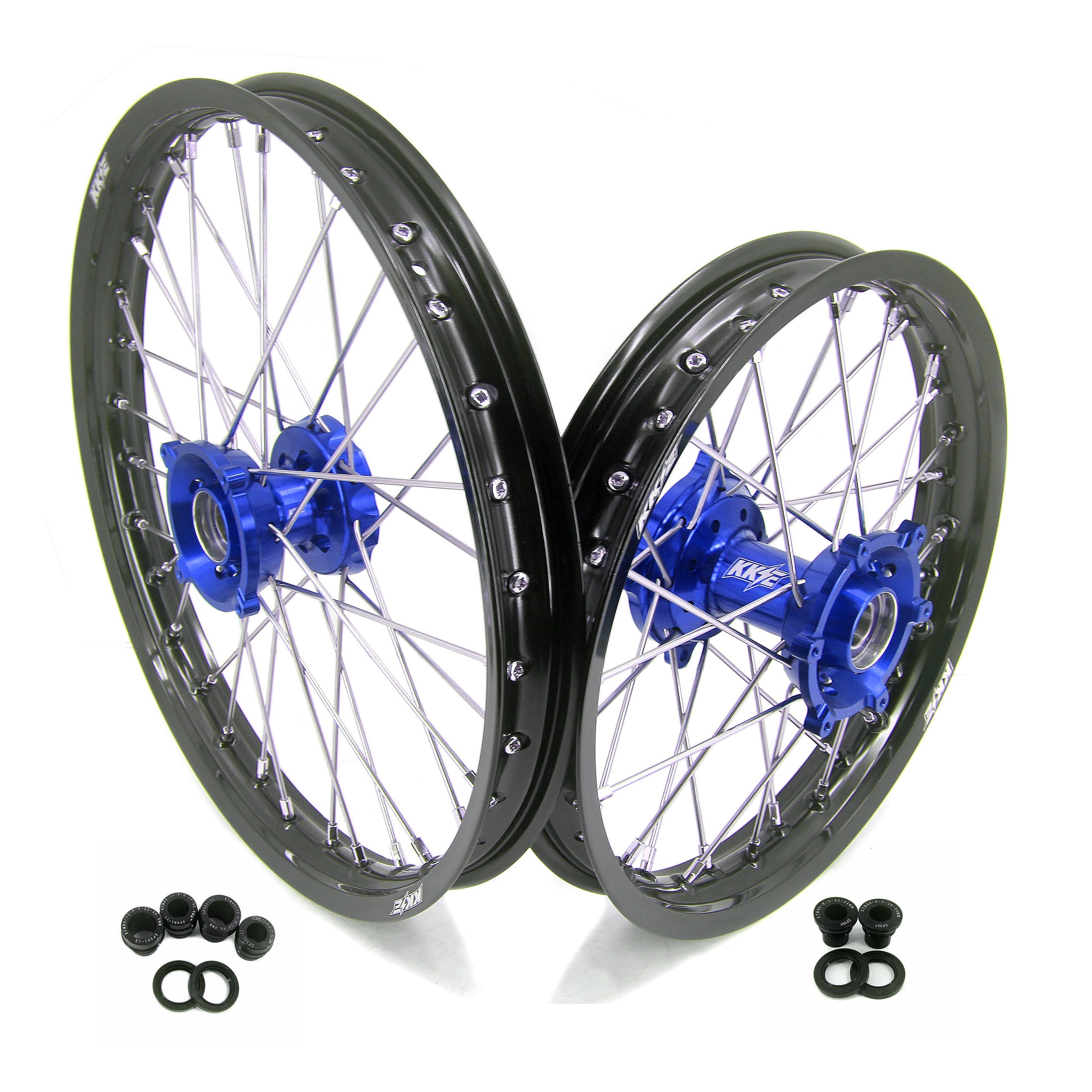 KKE 19" 16" CNC Big Kid's Wheels Rims Fit For Husqvarna TC85 Gas Gas MC85 2021-2024 Blue KKE Racing